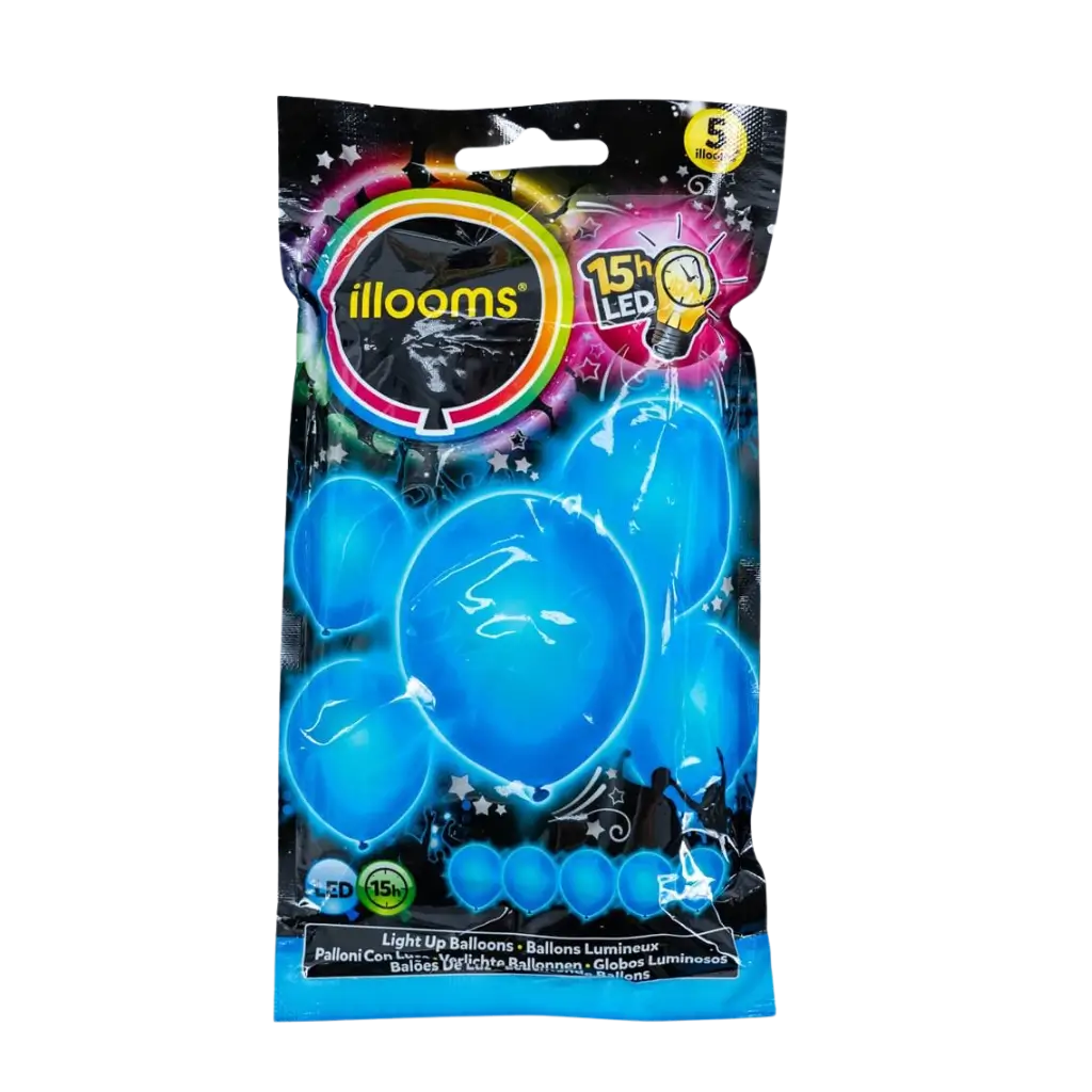 Illooms® LED-Luftballons aus Latex - Blau